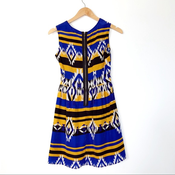 BeBop Aztec/Tribal Print Blue/Yellow Dress - S - Picture 2 of 4